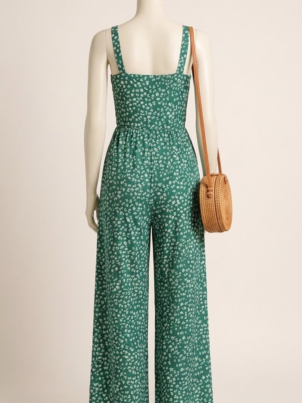 Dokotoo Dark Green Casual Loose Jumpsuit M Sleeveless Pocket Viscose Vacation - Picture 4 of 4